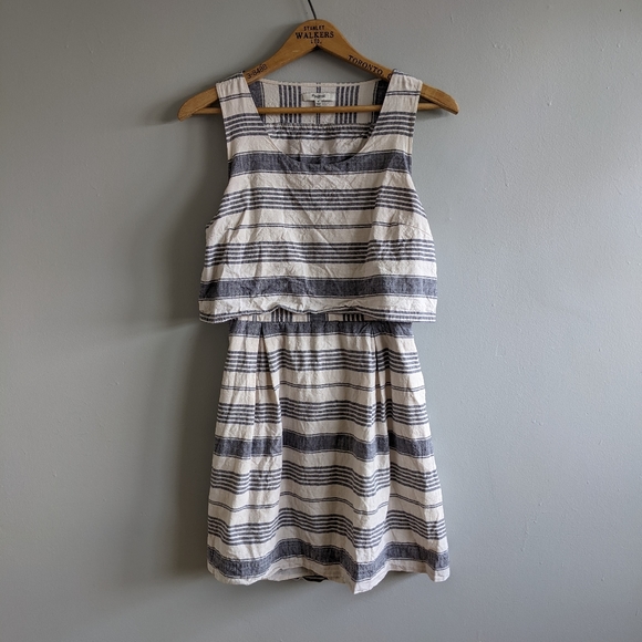 MADEWELL Linen-Blend Open Back Striped Dress - Picture 3 of 10